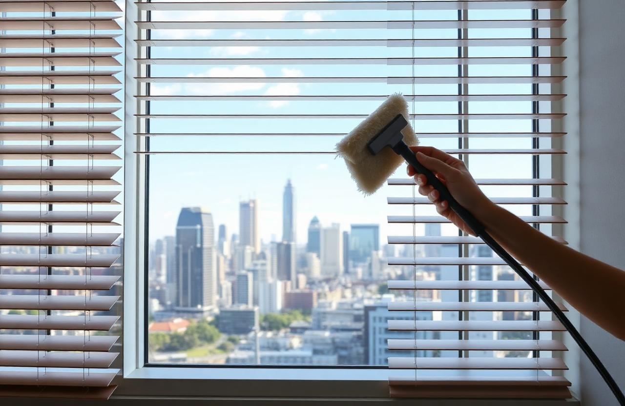 Blind cleaning Melbourne carried out on site