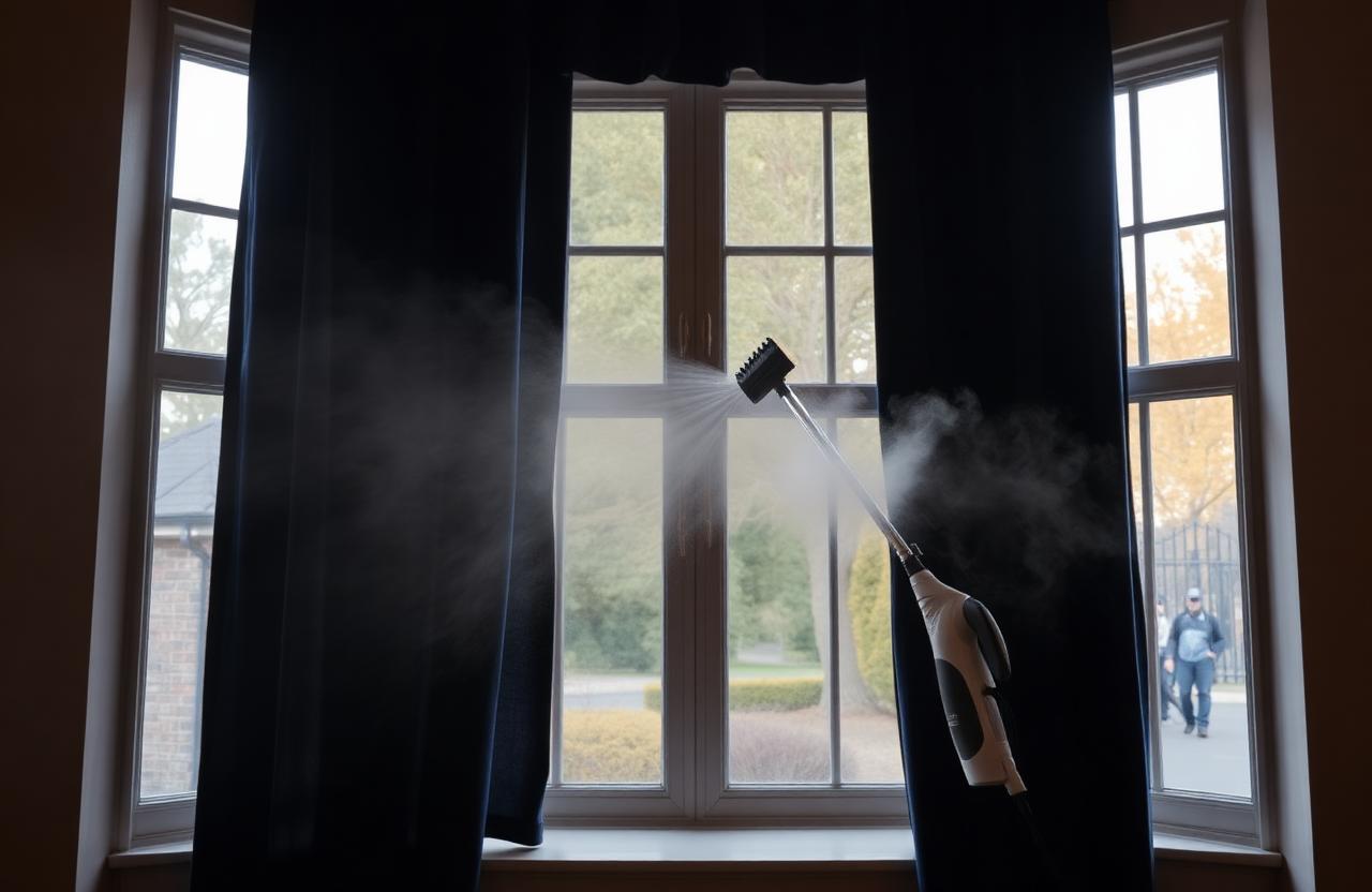 Drapery steam cleaning at a Melbourne property